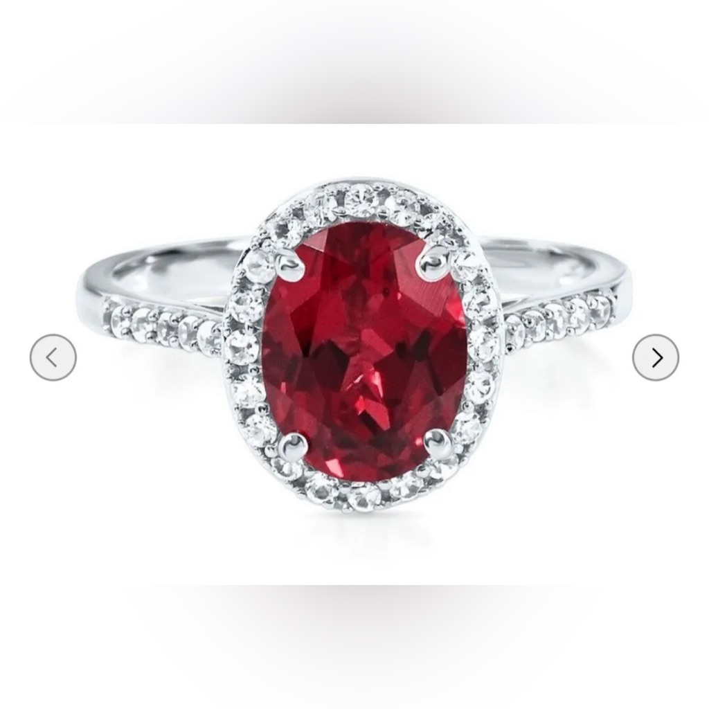 Sold Lab Created Ruby White Sapphire Ring In 10k White Gold Helzberg Diamonds 350$